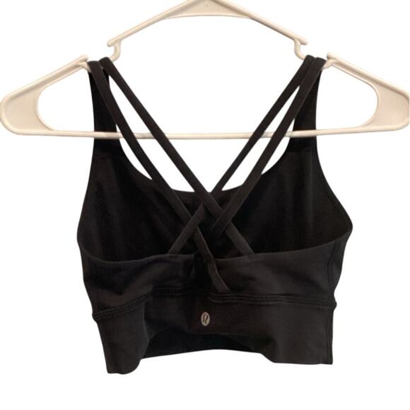 Lululemon Energy Bra Size 4 Black Sports Yoga Running Athleisure Gym Leisure - Picture 3 of 4